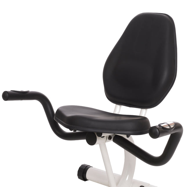 Leżący magnetyczny rower treningowy, biało-zielony