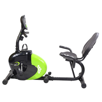 Recumbent Magnetic Stationary Bike, Black/Green