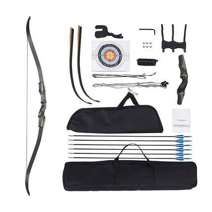 Recurve Bow and Arrows Kit, 60 in, 35 lb, Right-Hand
