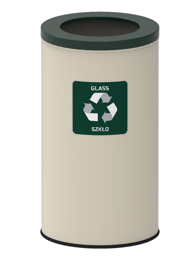 Kosz do recyklingu 75 l, stal biała, konstrukcja przyjazna dla środowiska