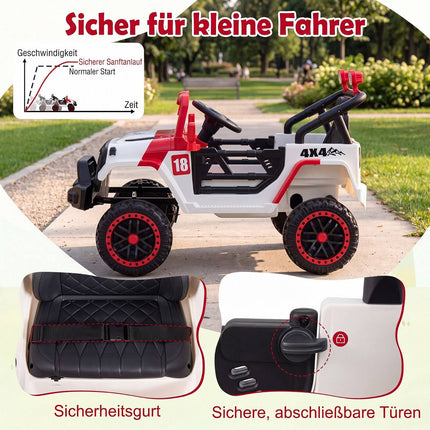 Red 12V Kids Electric Car with Remote Control & Music