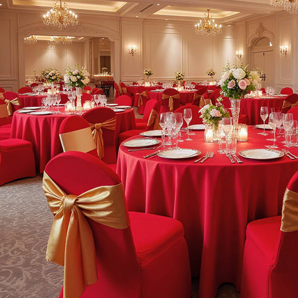 Red Chair Covers, 50-Pack Stretch Spandex Slipcovers
