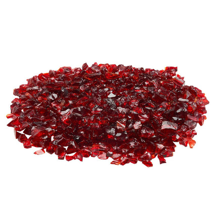 Red Fire Pit Glass, 10 lb, 3/4 Inch Heat Resistant
