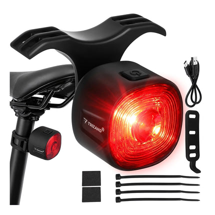 Red LED Rear Bike Light, USB-C, 6 Modes, IP66 Waterproof
