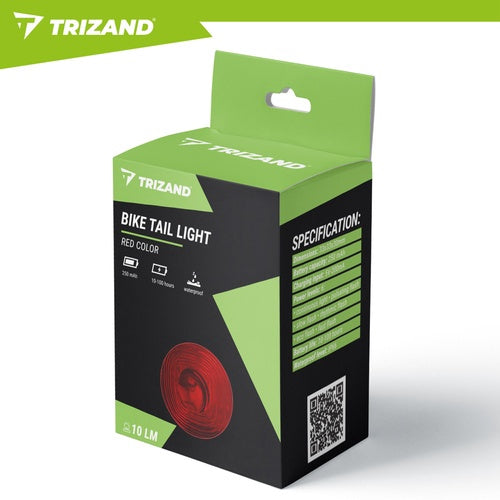 Red LED Rear Bike Light, USB-C, 6 Modes, IP66 Waterproof