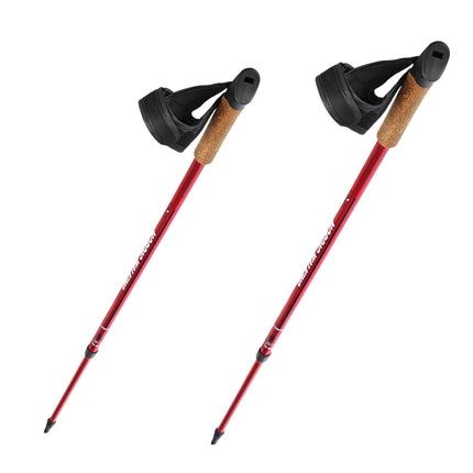 Red Nordic Walking Poles, Adjustable, Lightweight