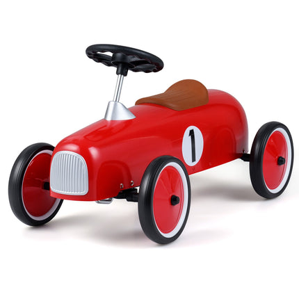 Red Toddler Ride-On Car with Steel Frame & Anti-Slip Wheels