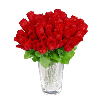 Red artificial roses, 48 pcs.