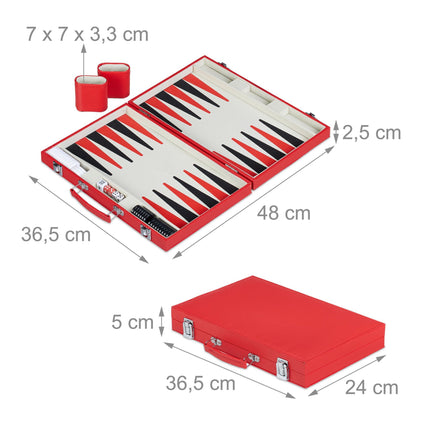 Red backgammon bag