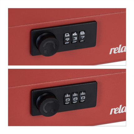 Red cash drawer with combination lock