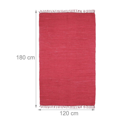 Red cotton rag rug