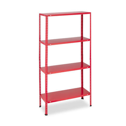 Red heavy duty shelving unit set of 2 4 levels