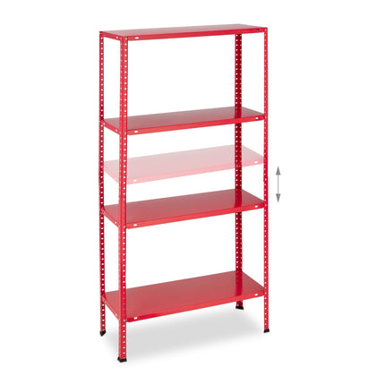 Red heavy duty shelving unit set of 2 4 levels