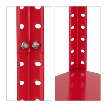 Red heavy duty shelving unit set of 2 4 levels