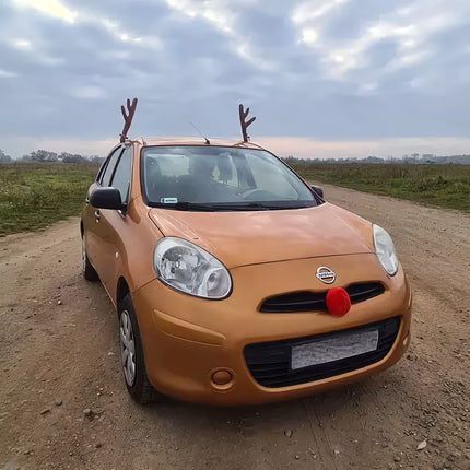 Reindeer Antlers & Nose Car Decoration Set – Easy Install