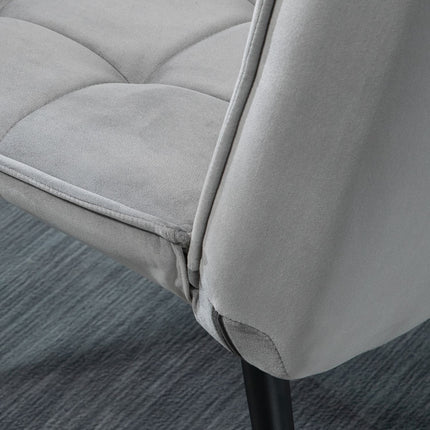 Gray Relax Chair & Ottoman Set, Velvet Upholstery, Comfortable Cushions