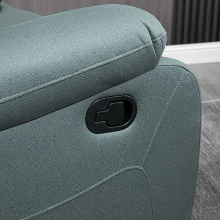 Reclining relaxation chair with footrest, green polyester