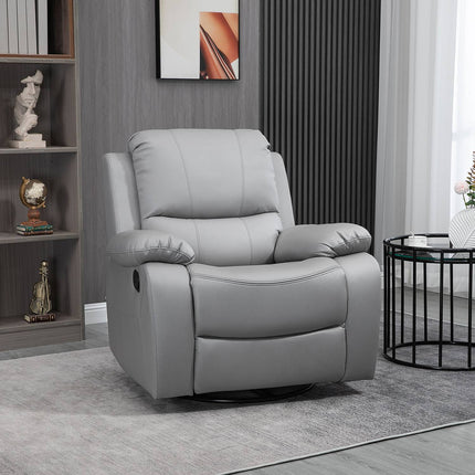 Reclining TV chair with footrest, polyester, grey, 150 kg capacity