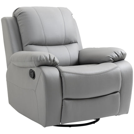 Reclining TV chair with footrest, polyester, grey, 150 kg capacity