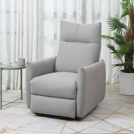 Lounger with USB, 140° tilt, polyester, grey