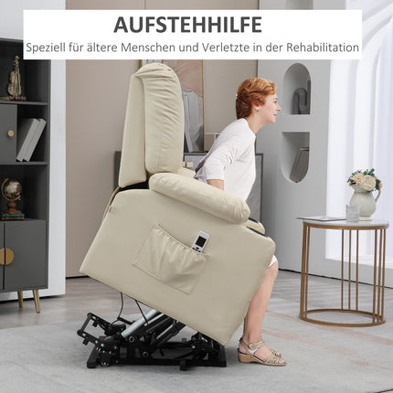 Electric recliner with massage, wheels and cup holder