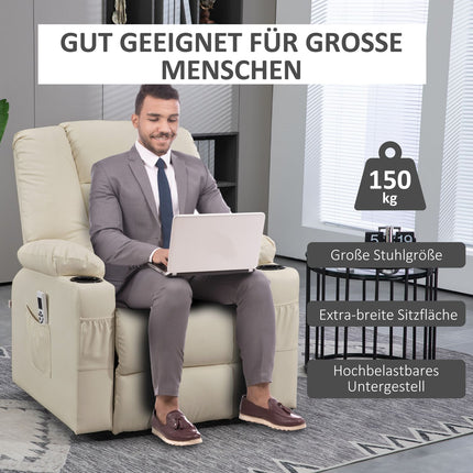 Electric recliner with massage, wheels and cup holder