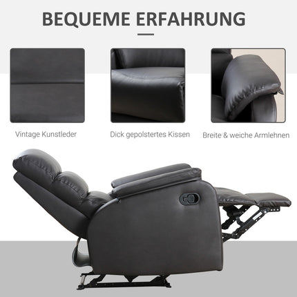 Ergonomic brown recliner - artificial leather, adjustable
