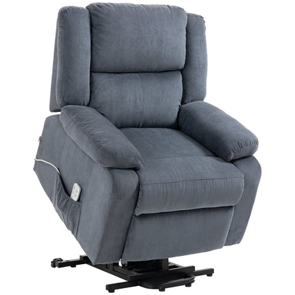 Electric recliner, velvet grey, 92 x 93 x 105 Cm