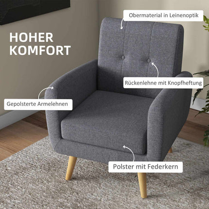 Light gray upholstered relaxation chair for living room