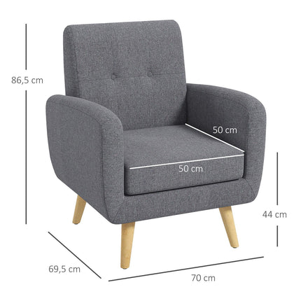 Light gray upholstered relaxation chair for living room
