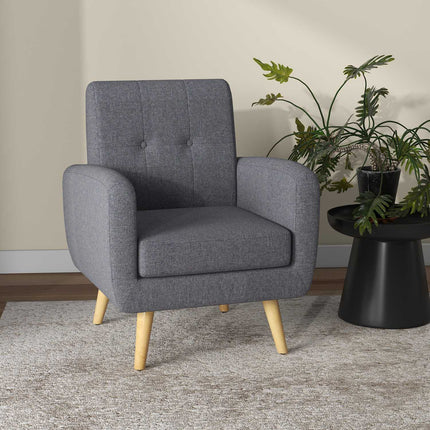 Light gray upholstered relaxation chair for living room
