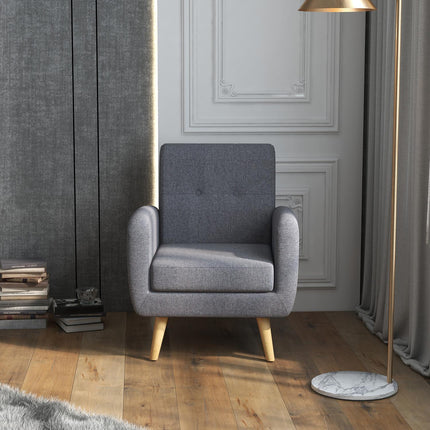 Light gray upholstered relaxation chair for living room