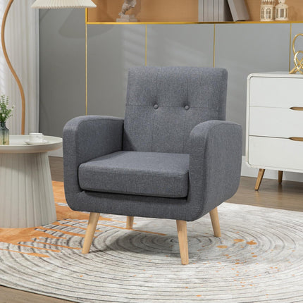 Light gray upholstered relaxation chair for living room