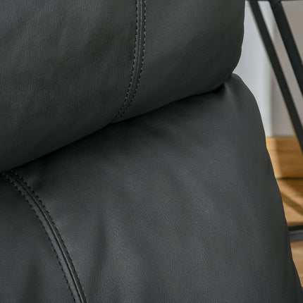 Reclining TV chair in imitation leather - black, relaxation function