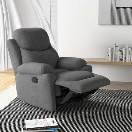 Armchair, upholstered relaxation chair with linen look, grey