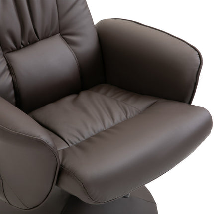 Lounger with footstool, artificial leather, massage function