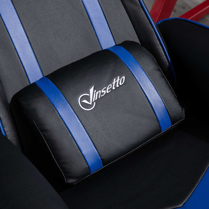 Gaming Recliner Chair with footstool, 130° tilt, dark blue