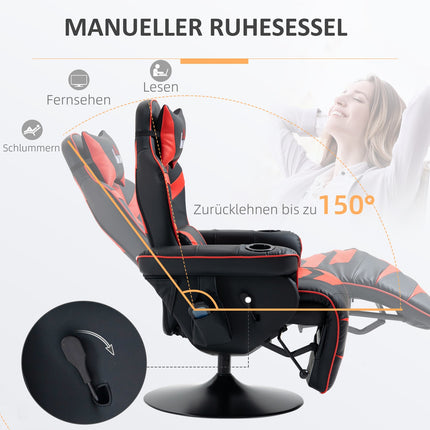 Ergonomic recliner Lounge chair, synthetic leather, massage function