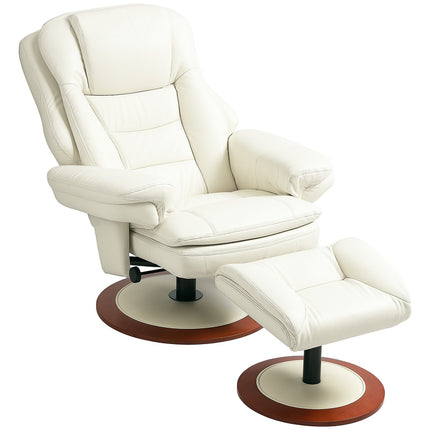 Reclining TV armchair and stool in artificial leather, capacity 150 kg