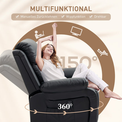 Massage armchair with rocking, 8-point vibration