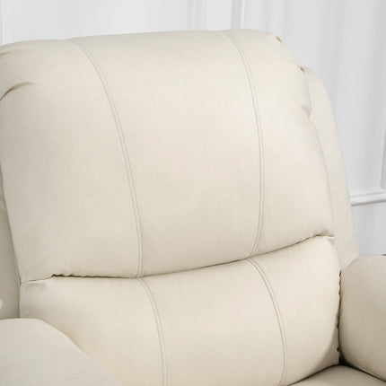 Lounger with footrest & swivel, cream upholstery