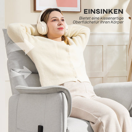 Electric recliner with silent memory function, Cream Velvet