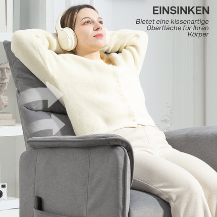 Electric recliner, quiet, memory function, gray velvet