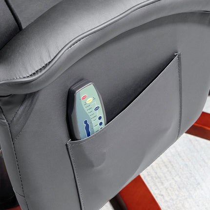 Lounger with footstool, artificial leather, 360° rotatable