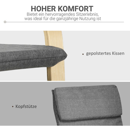 Lounge chair, dark gray birch wood, living room comfort