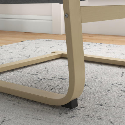 Lounge chair, dark gray birch wood, living room comfort