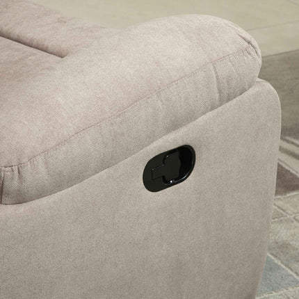 Beige lounge chair with 150° tilt, linen look
