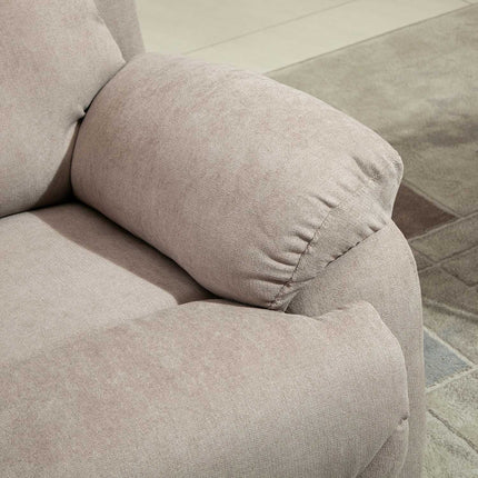 Beige lounge chair with 150° tilt, linen look