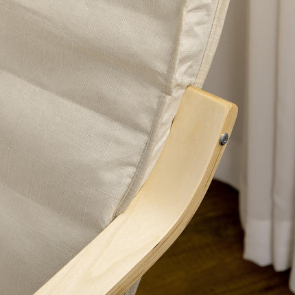 Relaxation Swing Recliner Chair, Adjustable Footrest, Cream
