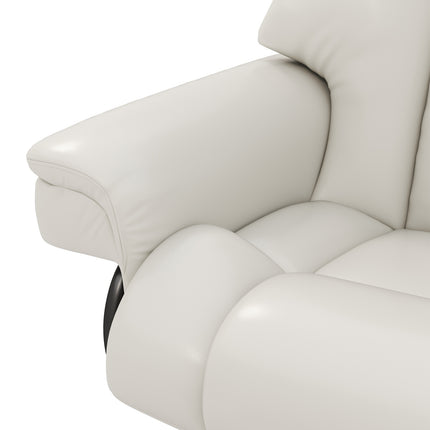 Electric recliner with ottoman, artificial leather, cream